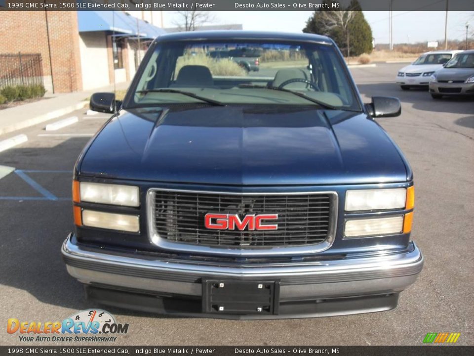 1998 GMC Sierra 1500 SLE Extended Cab Indigo Blue Metallic / Pewter Photo #3