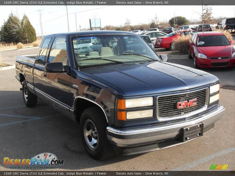 1998 GMC Sierra 1500 SLE Extended Cab Indigo Blue Metallic / Pewter Photo #4