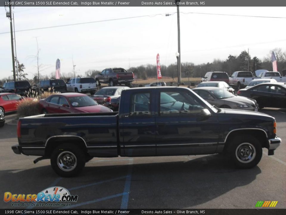 1998 GMC Sierra 1500 SLE Extended Cab Indigo Blue Metallic / Pewter Photo #5