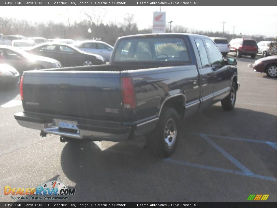 1998 GMC Sierra 1500 SLE Extended Cab Indigo Blue Metallic / Pewter Photo #6