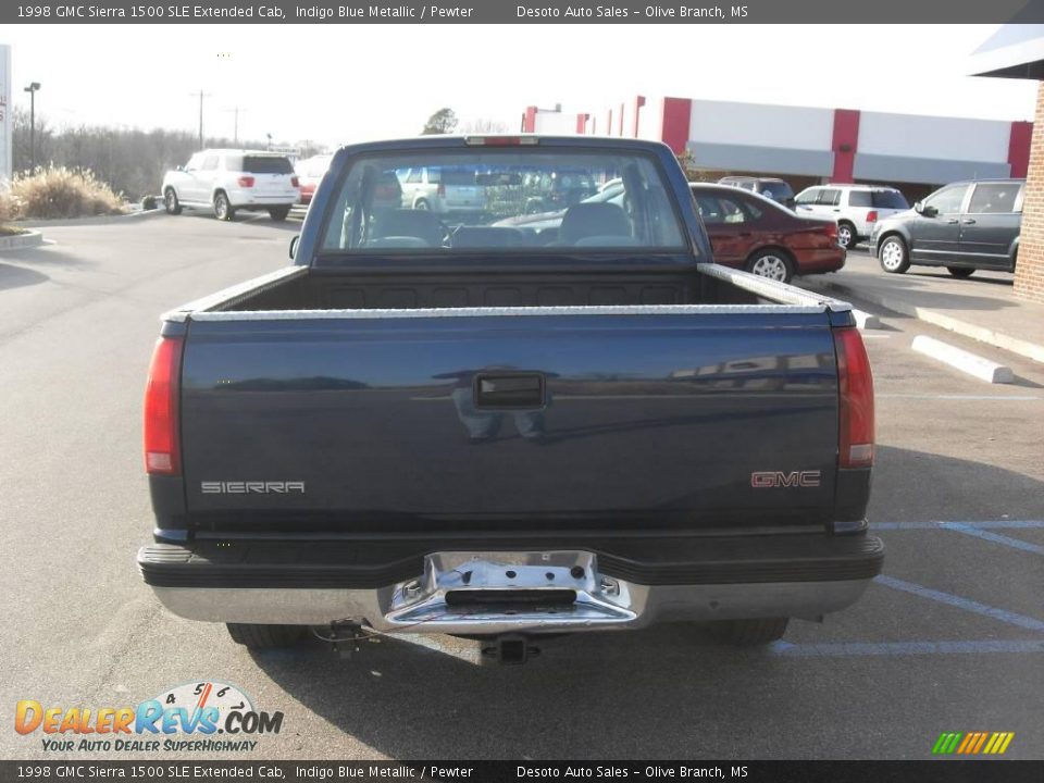 1998 GMC Sierra 1500 SLE Extended Cab Indigo Blue Metallic / Pewter Photo #7