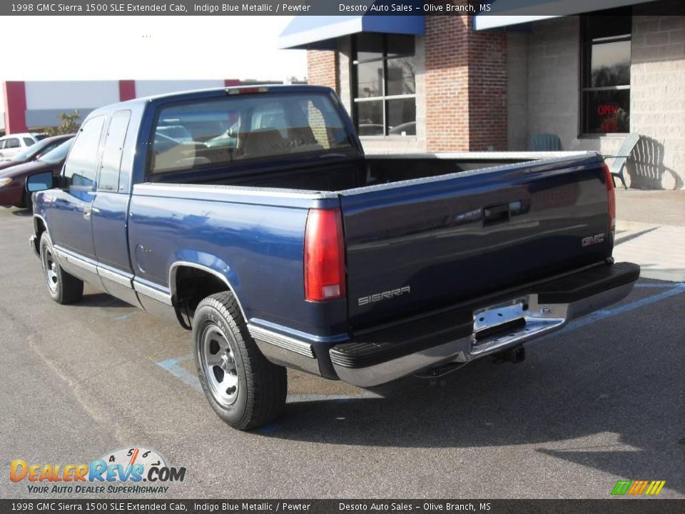 1998 GMC Sierra 1500 SLE Extended Cab Indigo Blue Metallic / Pewter Photo #8