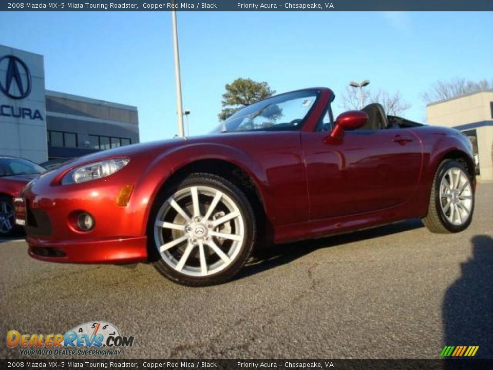 2008 Mazda MX-5 Miata Touring Roadster Copper Red Mica / Black Photo #1