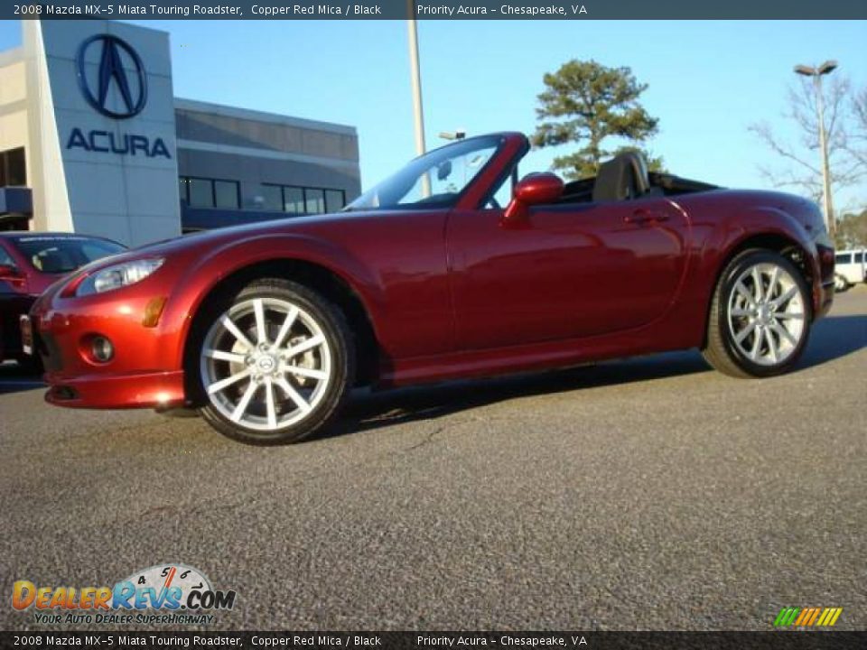 2008 Mazda MX-5 Miata Touring Roadster Copper Red Mica / Black Photo #2