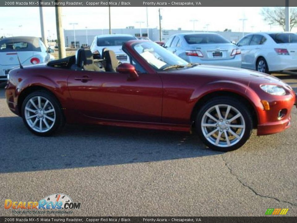 2008 Mazda MX-5 Miata Touring Roadster Copper Red Mica / Black Photo #6