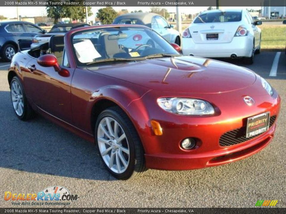 2008 Mazda MX-5 Miata Touring Roadster Copper Red Mica / Black Photo #7