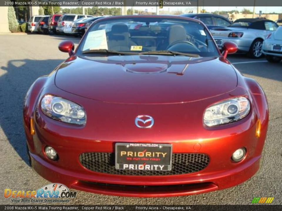 2008 Mazda MX-5 Miata Touring Roadster Copper Red Mica / Black Photo #8