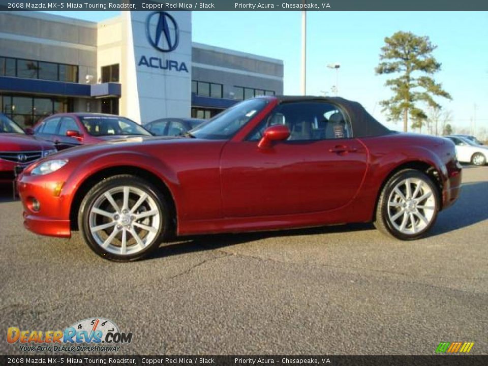 2008 Mazda MX-5 Miata Touring Roadster Copper Red Mica / Black Photo #23