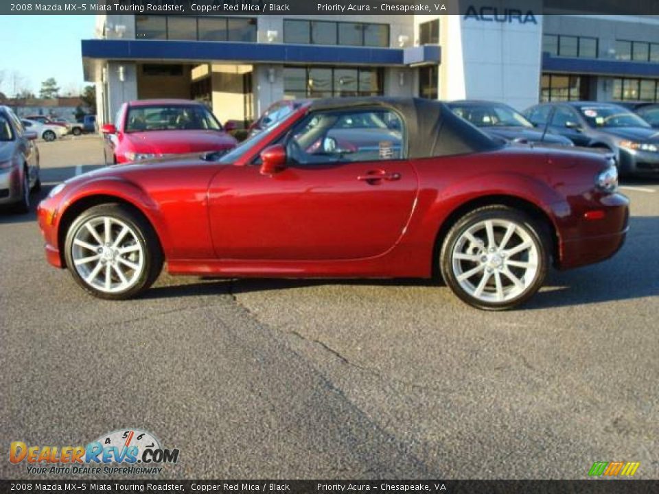 2008 Mazda MX-5 Miata Touring Roadster Copper Red Mica / Black Photo #24
