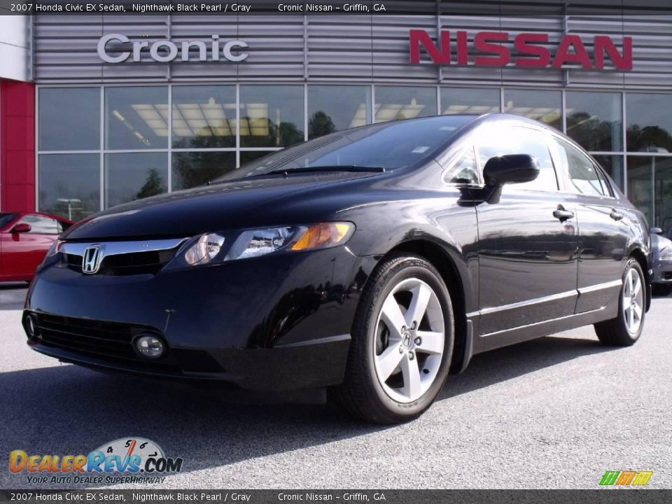 2007 Honda Civic EX Sedan Nighthawk Black Pearl / Gray Photo #1