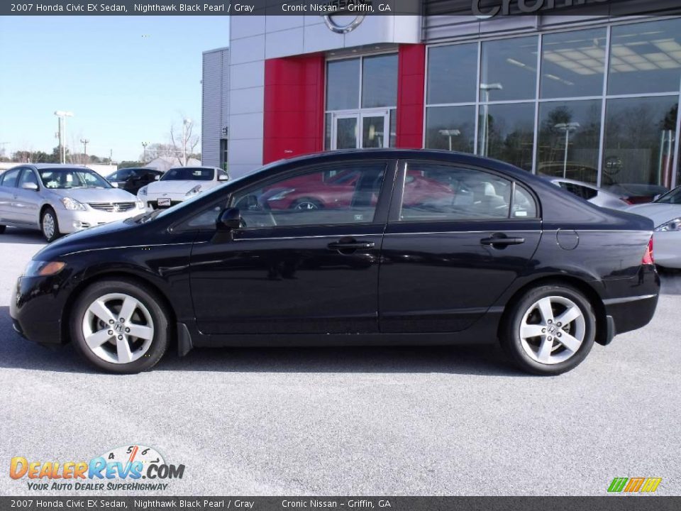2007 Honda Civic EX Sedan Nighthawk Black Pearl / Gray Photo #2
