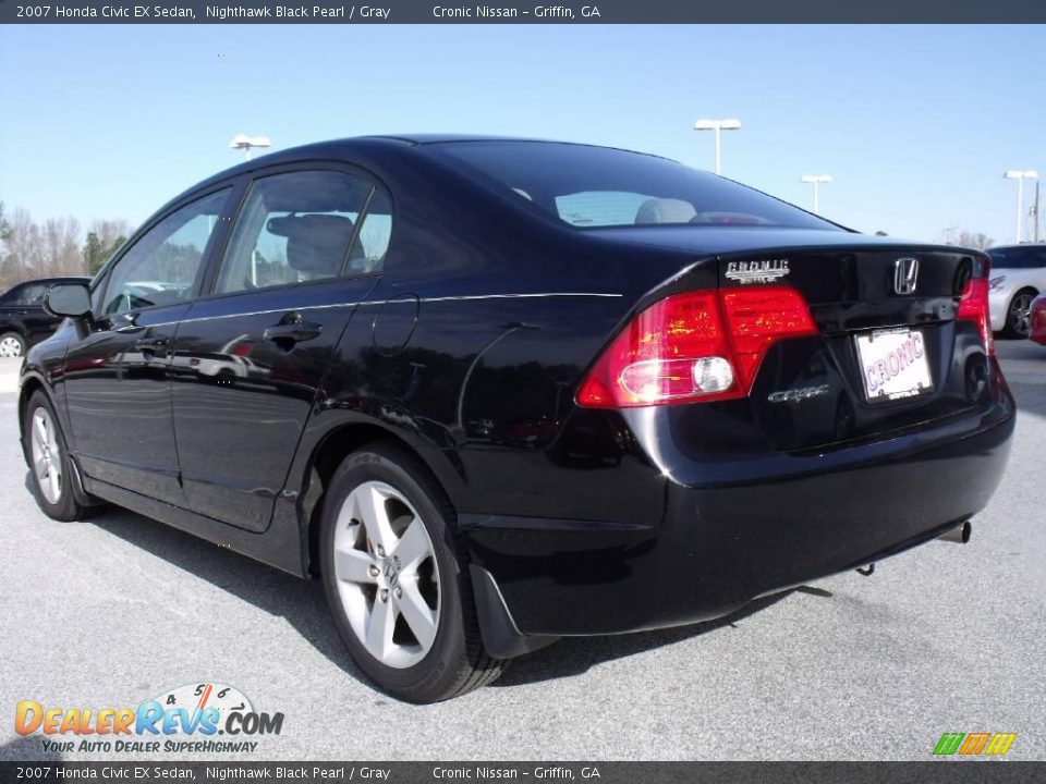 2007 Honda Civic EX Sedan Nighthawk Black Pearl / Gray Photo #3