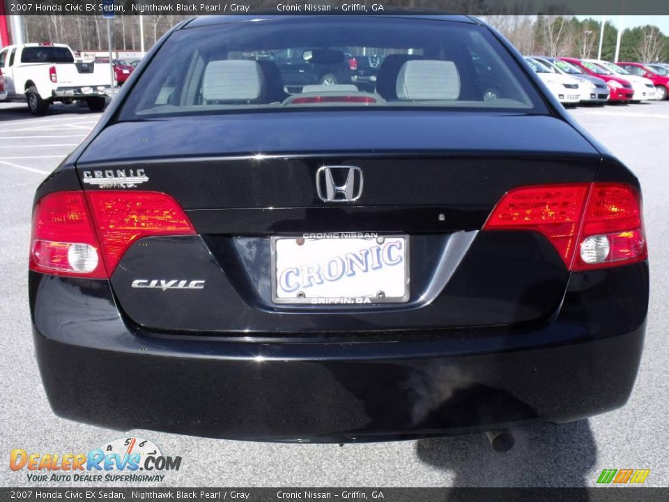 2007 Honda Civic EX Sedan Nighthawk Black Pearl / Gray Photo #4