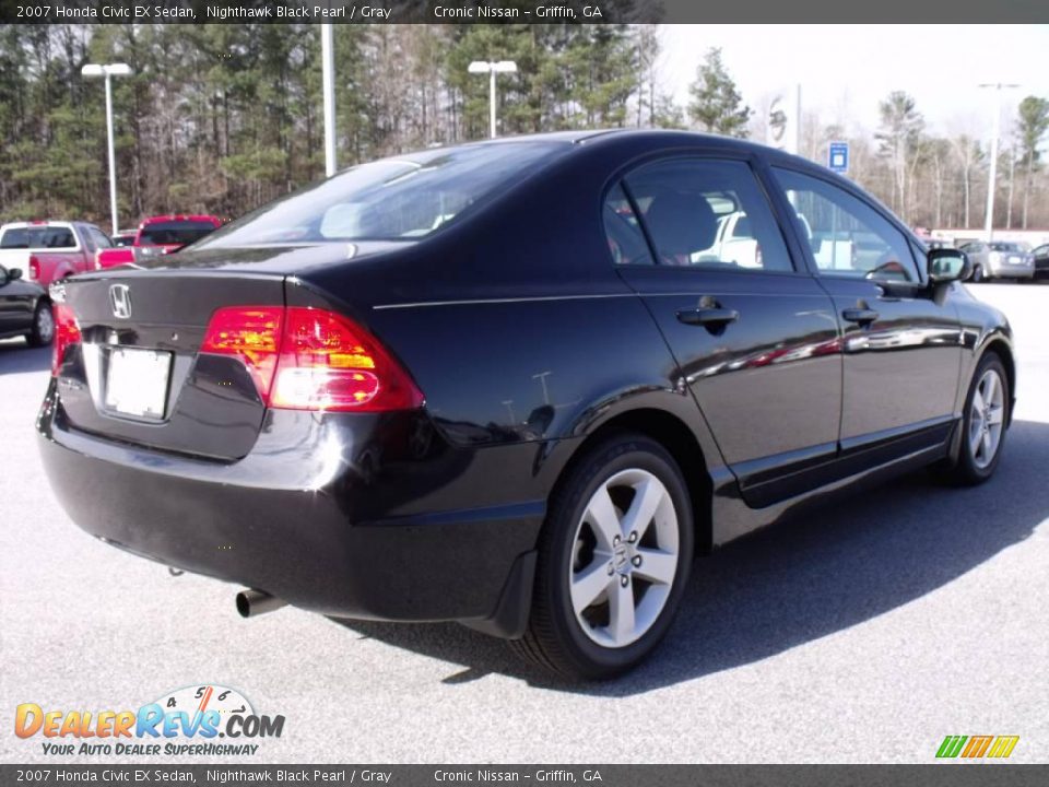 2007 Honda Civic EX Sedan Nighthawk Black Pearl / Gray Photo #5