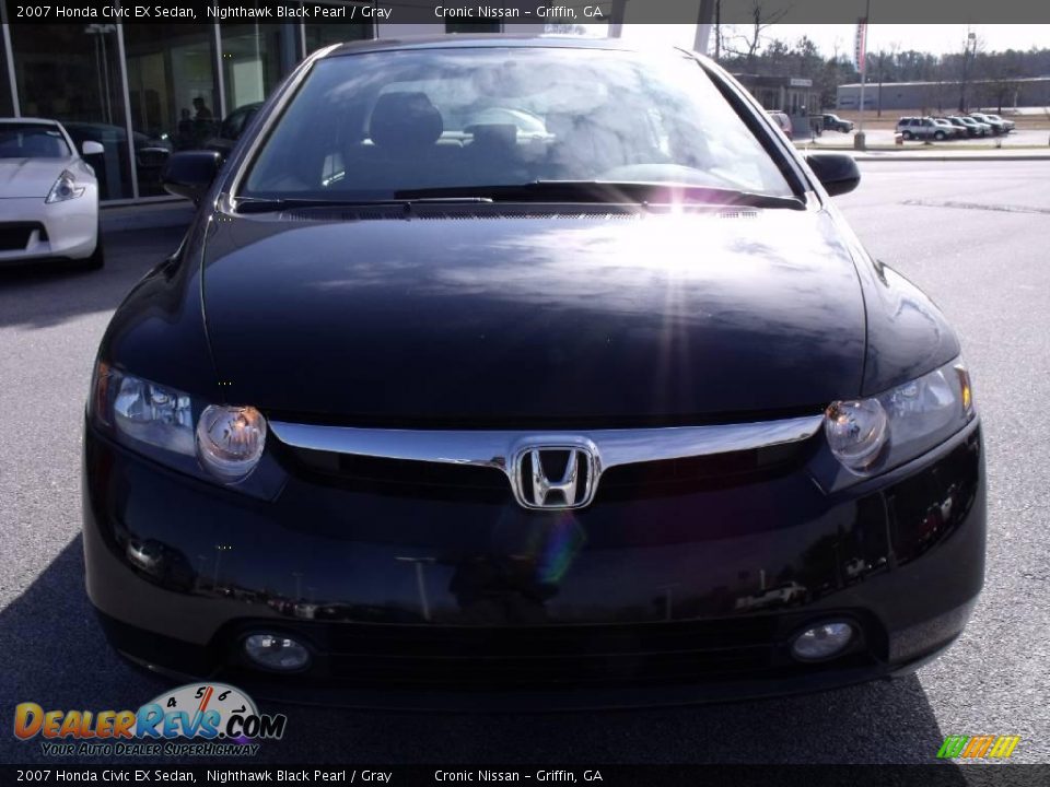 2007 Honda Civic EX Sedan Nighthawk Black Pearl / Gray Photo #8