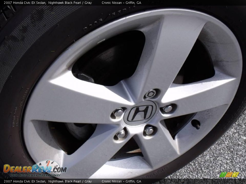2007 Honda Civic EX Sedan Nighthawk Black Pearl / Gray Photo #9