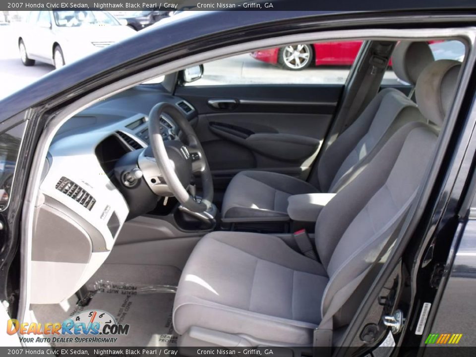 2007 Honda Civic EX Sedan Nighthawk Black Pearl / Gray Photo #10