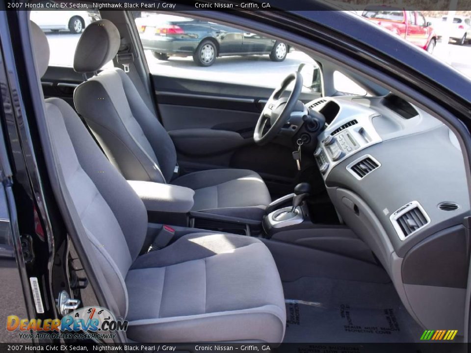 2007 Honda Civic EX Sedan Nighthawk Black Pearl / Gray Photo #15