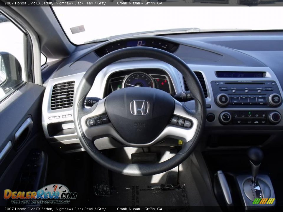 2007 Honda Civic EX Sedan Nighthawk Black Pearl / Gray Photo #18