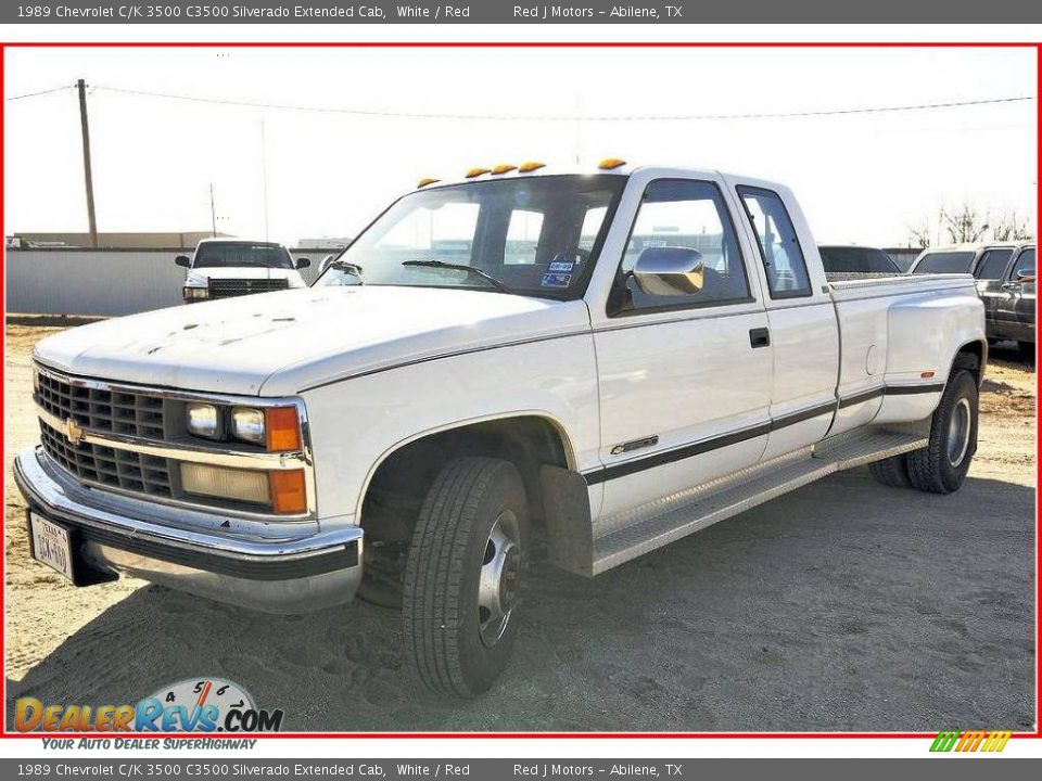 1989 Chevrolet C/K 3500 C3500 Silverado Extended Cab White / Red Photo #1