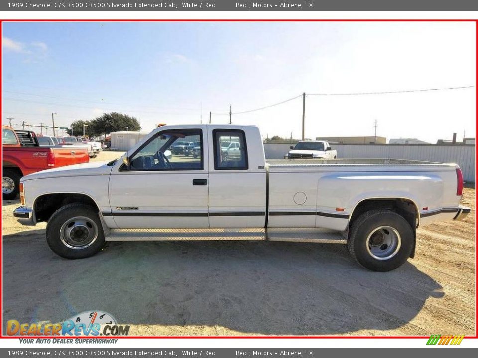 1989 Chevrolet C/K 3500 C3500 Silverado Extended Cab White / Red Photo #2
