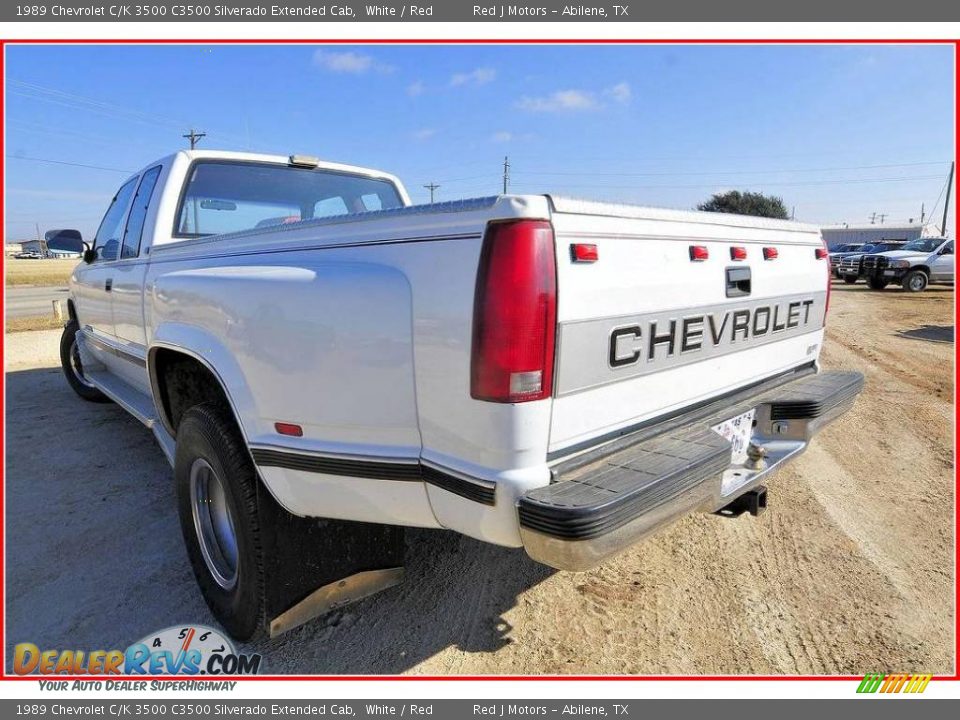 1989 Chevrolet C/K 3500 C3500 Silverado Extended Cab White / Red Photo #3