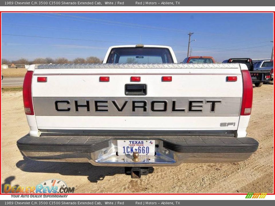 1989 Chevrolet C/K 3500 C3500 Silverado Extended Cab White / Red Photo #4