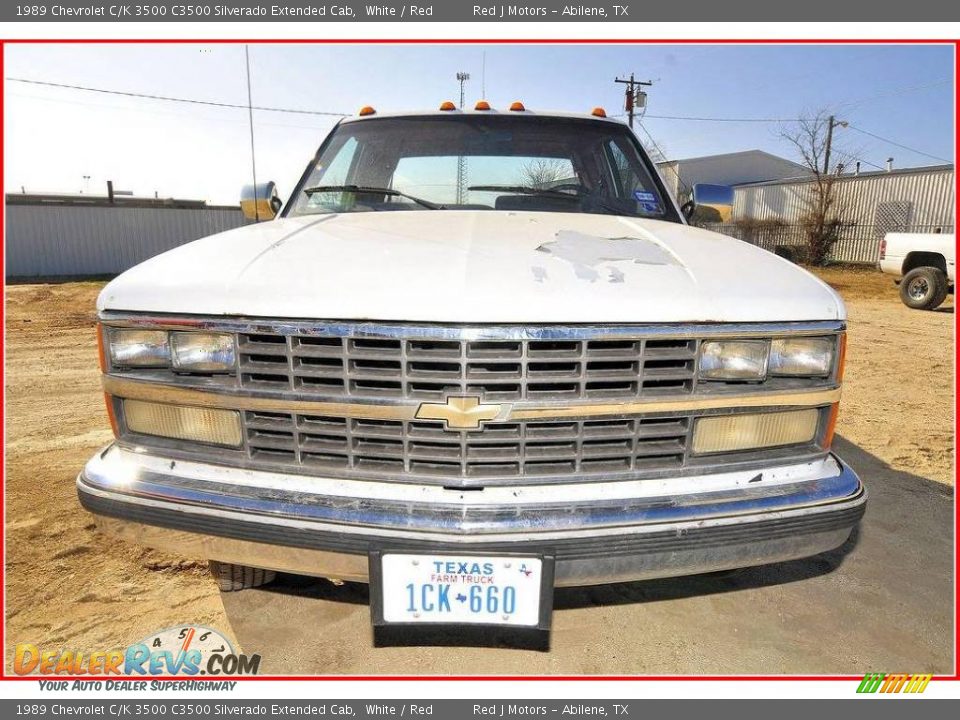 1989 Chevrolet C/K 3500 C3500 Silverado Extended Cab White / Red Photo #10