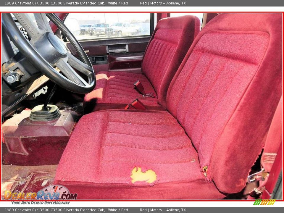 1989 Chevrolet C/K 3500 C3500 Silverado Extended Cab White / Red Photo #12