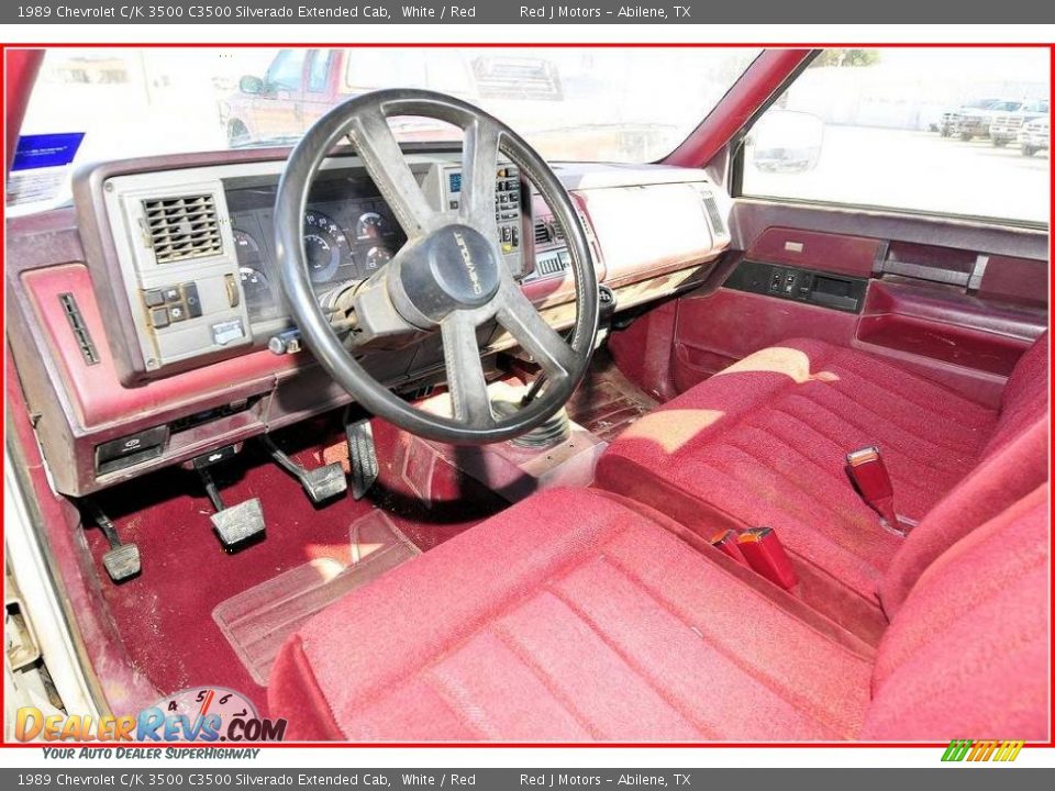 1989 Chevrolet C/K 3500 C3500 Silverado Extended Cab White / Red Photo #17