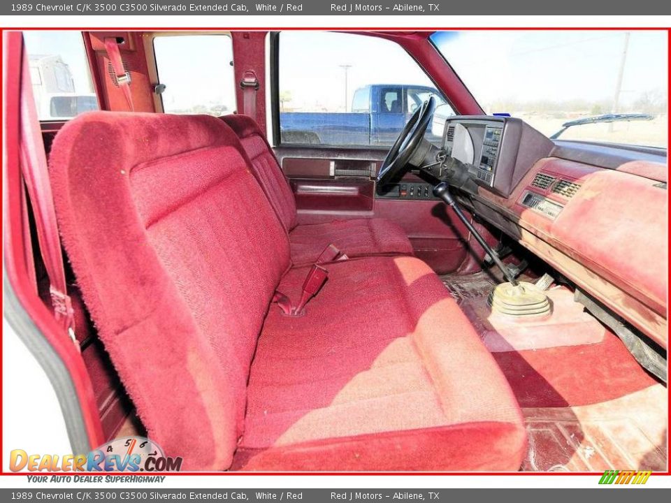 1989 Chevrolet C/K 3500 C3500 Silverado Extended Cab White / Red Photo #18