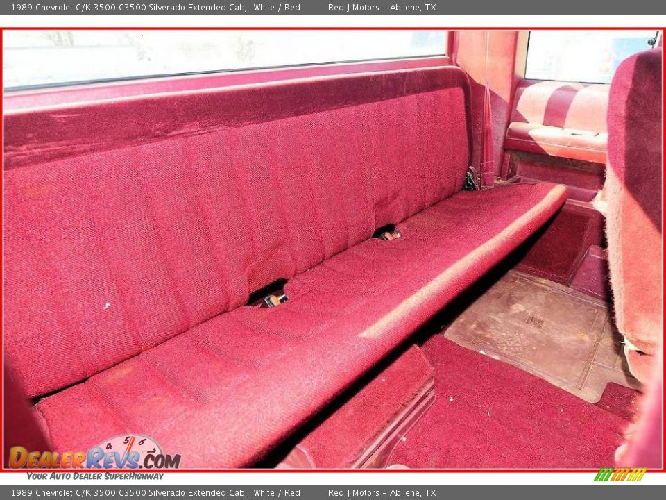 1989 Chevrolet C/K 3500 C3500 Silverado Extended Cab White / Red Photo #19