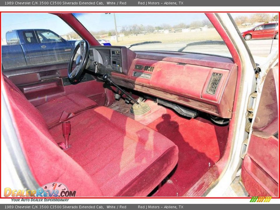 1989 Chevrolet C/K 3500 C3500 Silverado Extended Cab White / Red Photo #20