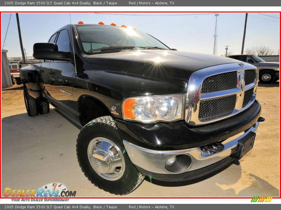 2005 Dodge Ram 3500 SLT Quad Cab 4x4 Dually Black / Taupe Photo #9