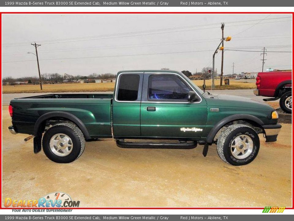 1999 Mazda B-Series Truck B3000 SE Extended Cab Medium Willow Green Metallic / Gray Photo #6