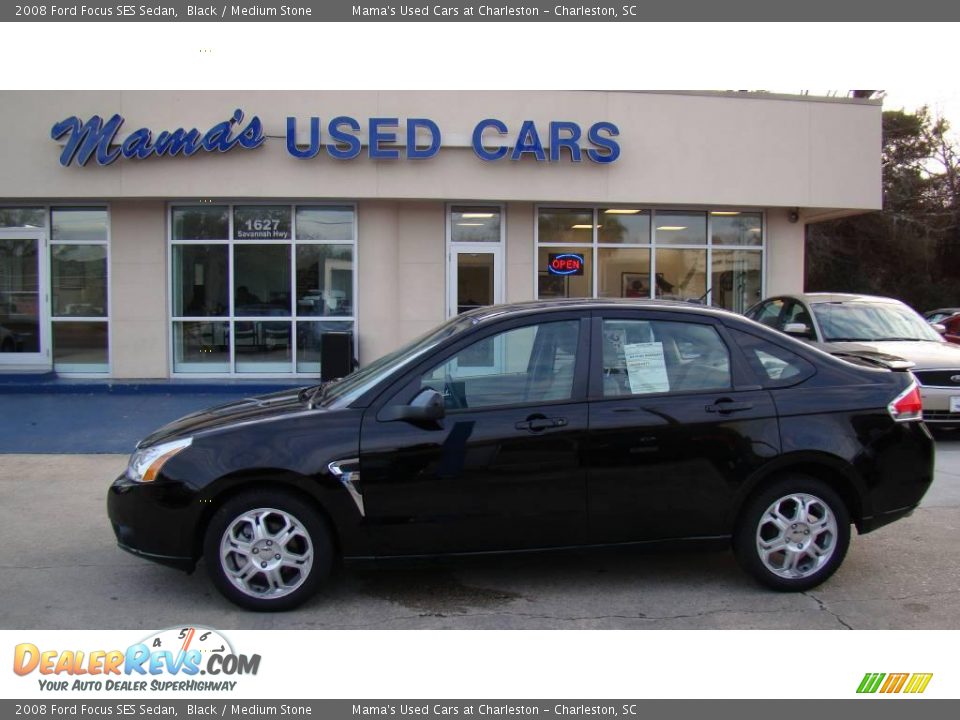 2008 Ford Focus SES Sedan Black / Medium Stone Photo #1
