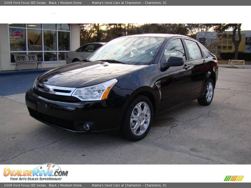 2008 Ford Focus SES Sedan Black / Medium Stone Photo #2