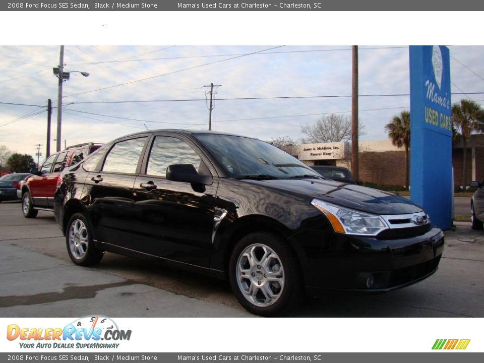2008 Ford Focus SES Sedan Black / Medium Stone Photo #4