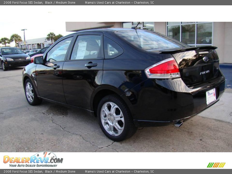 2008 Ford Focus SES Sedan Black / Medium Stone Photo #6
