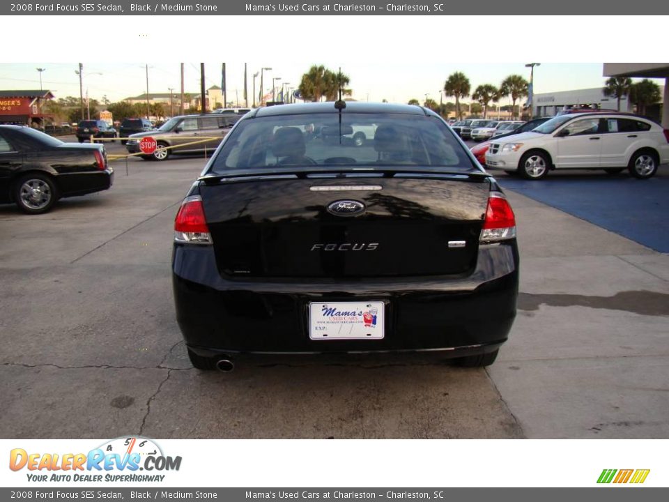 2008 Ford Focus SES Sedan Black / Medium Stone Photo #7