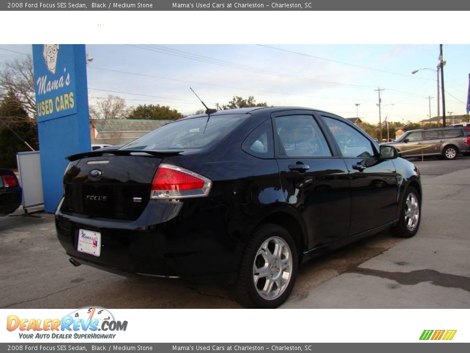 2008 Ford Focus SES Sedan Black / Medium Stone Photo #8