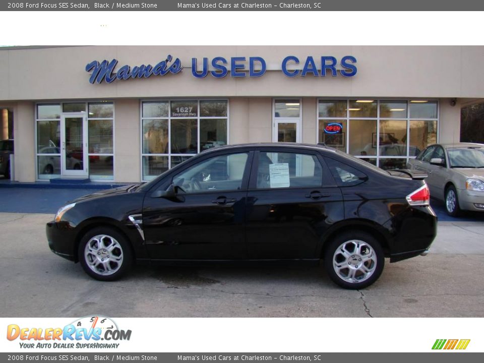 2008 Ford Focus SES Sedan Black / Medium Stone Photo #9