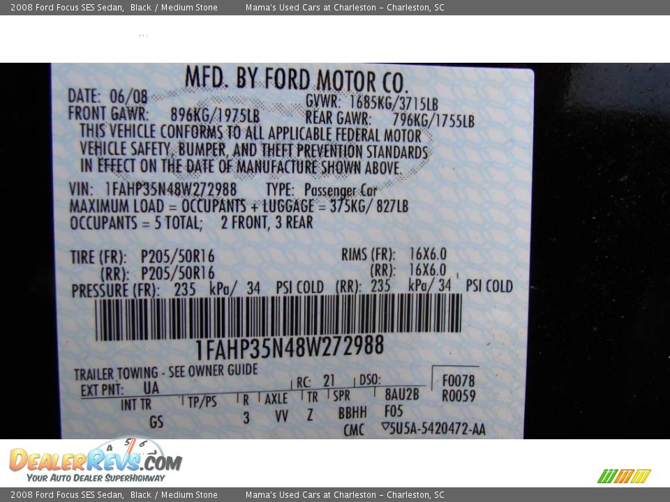 2008 Ford Focus SES Sedan Black / Medium Stone Photo #22