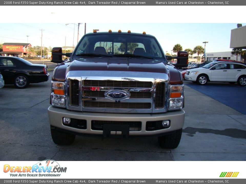 2008 Ford F350 Super Duty King Ranch Crew Cab 4x4 Dark Toreador Red / Chaparral Brown Photo #3