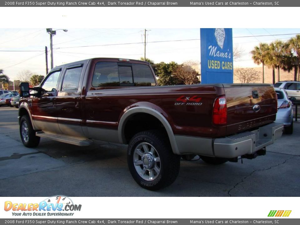 2008 Ford F350 Super Duty King Ranch Crew Cab 4x4 Dark Toreador Red / Chaparral Brown Photo #6