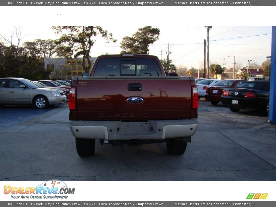 2008 Ford F350 Super Duty King Ranch Crew Cab 4x4 Dark Toreador Red / Chaparral Brown Photo #7