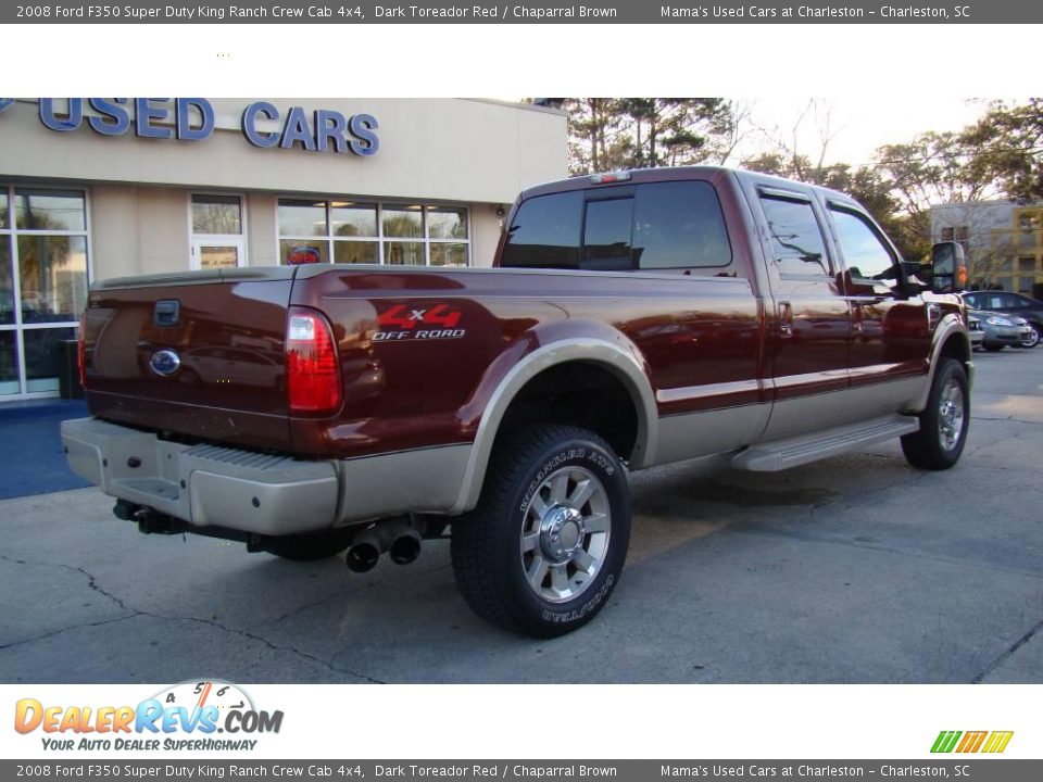 2008 Ford F350 Super Duty King Ranch Crew Cab 4x4 Dark Toreador Red / Chaparral Brown Photo #8