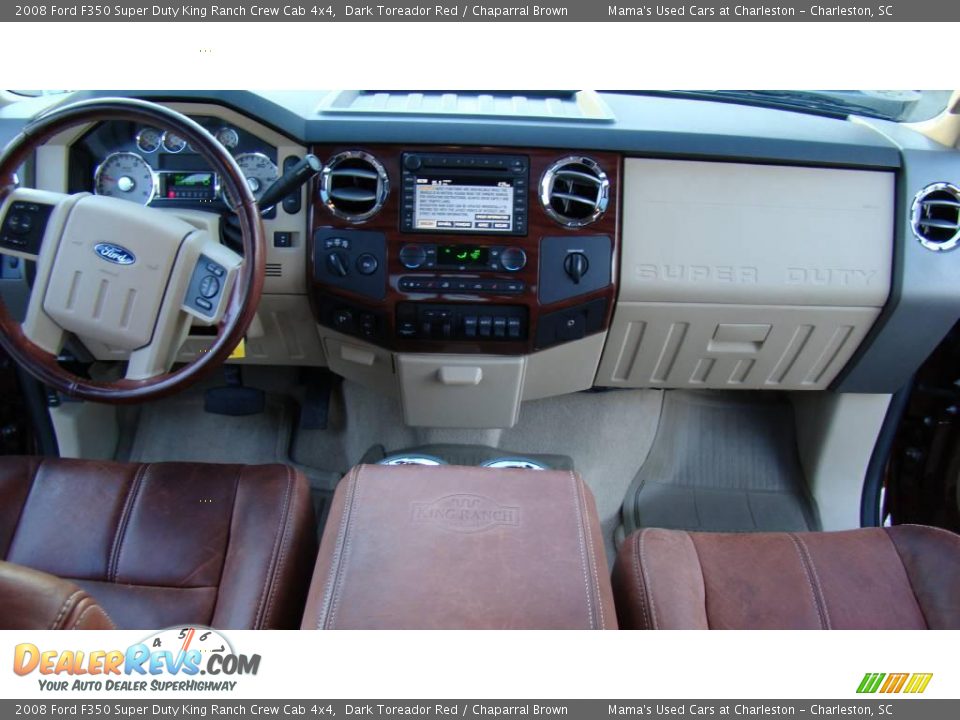2008 Ford F350 Super Duty King Ranch Crew Cab 4x4 Dark Toreador Red / Chaparral Brown Photo #16