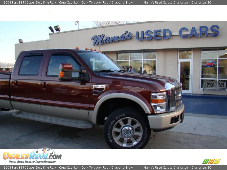 2008 Ford F350 Super Duty King Ranch Crew Cab 4x4 Dark Toreador Red / Chaparral Brown Photo #33