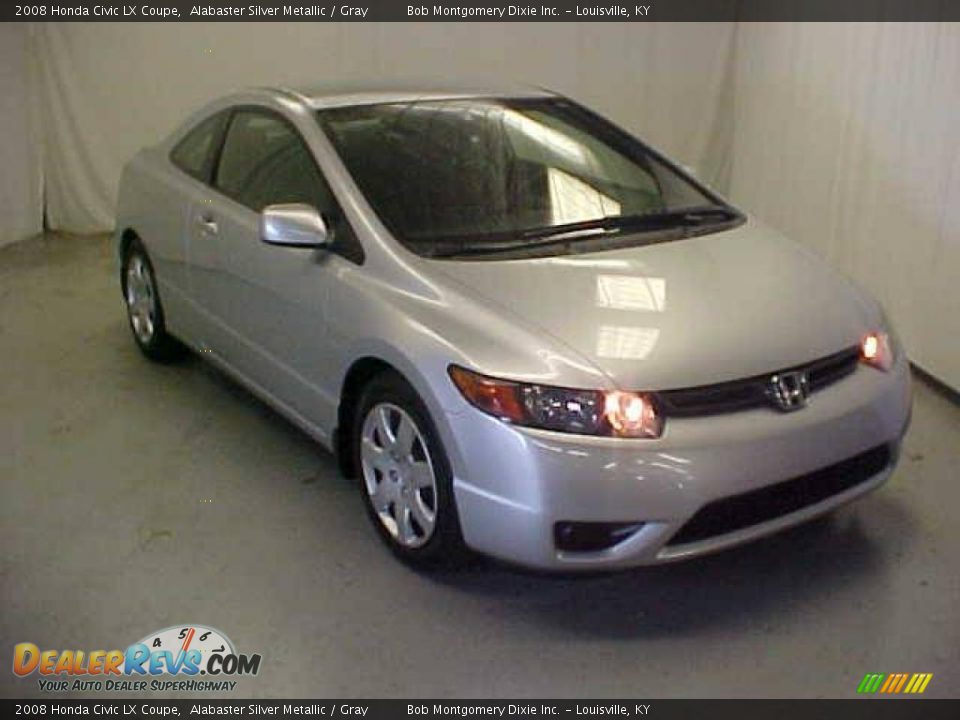 2008 Honda Civic LX Coupe Alabaster Silver Metallic / Gray Photo #2